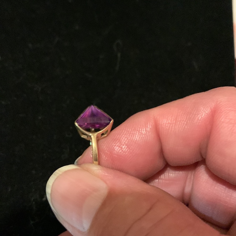 Unique Kimberly Amethyst Ring Solid Gold - image 5